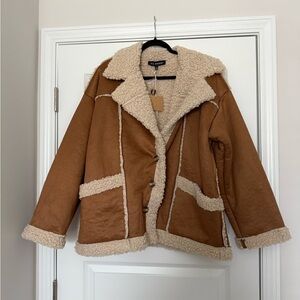 Blu Pepper Brown Teddy Jacket with Cream Sherpa